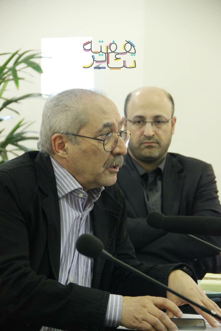 ابراهیم حقیقی در آئین رونمایی از پوستر هفته بزرگداشت تئاتر