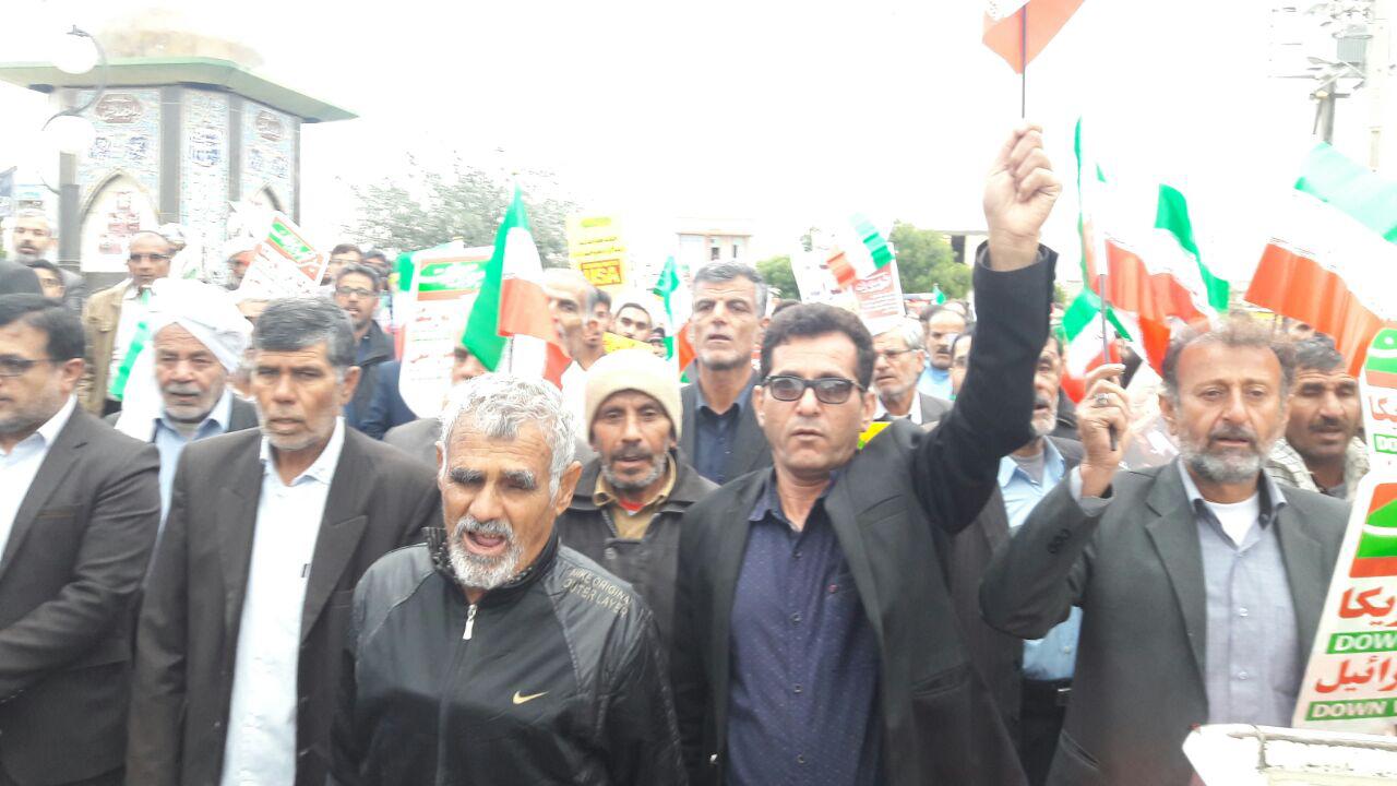 راهپیمایی باشکوه مردم بخش آبدان