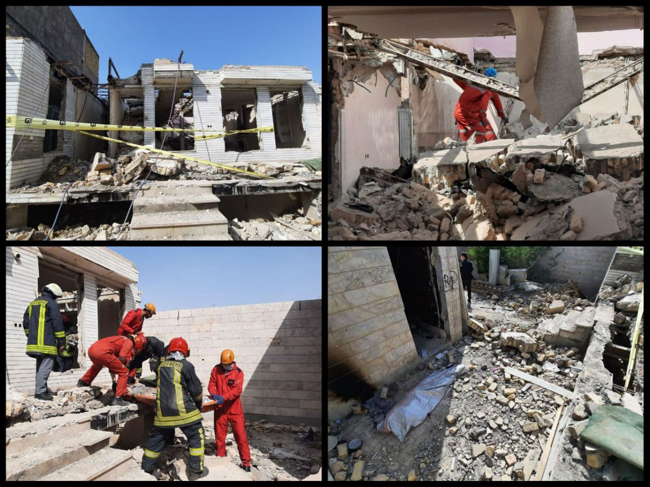 ۲ کشته و ۲ مجروح در حادثه ریزش آوار ساختمان در حال تخریب در بلوار سید رضی مشهد 
