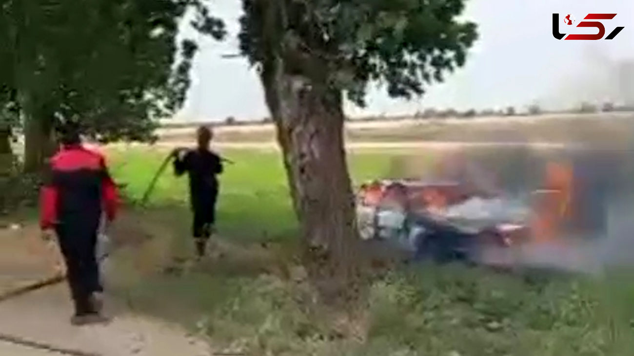 فیلم لحطه سوختن سمند در آتش