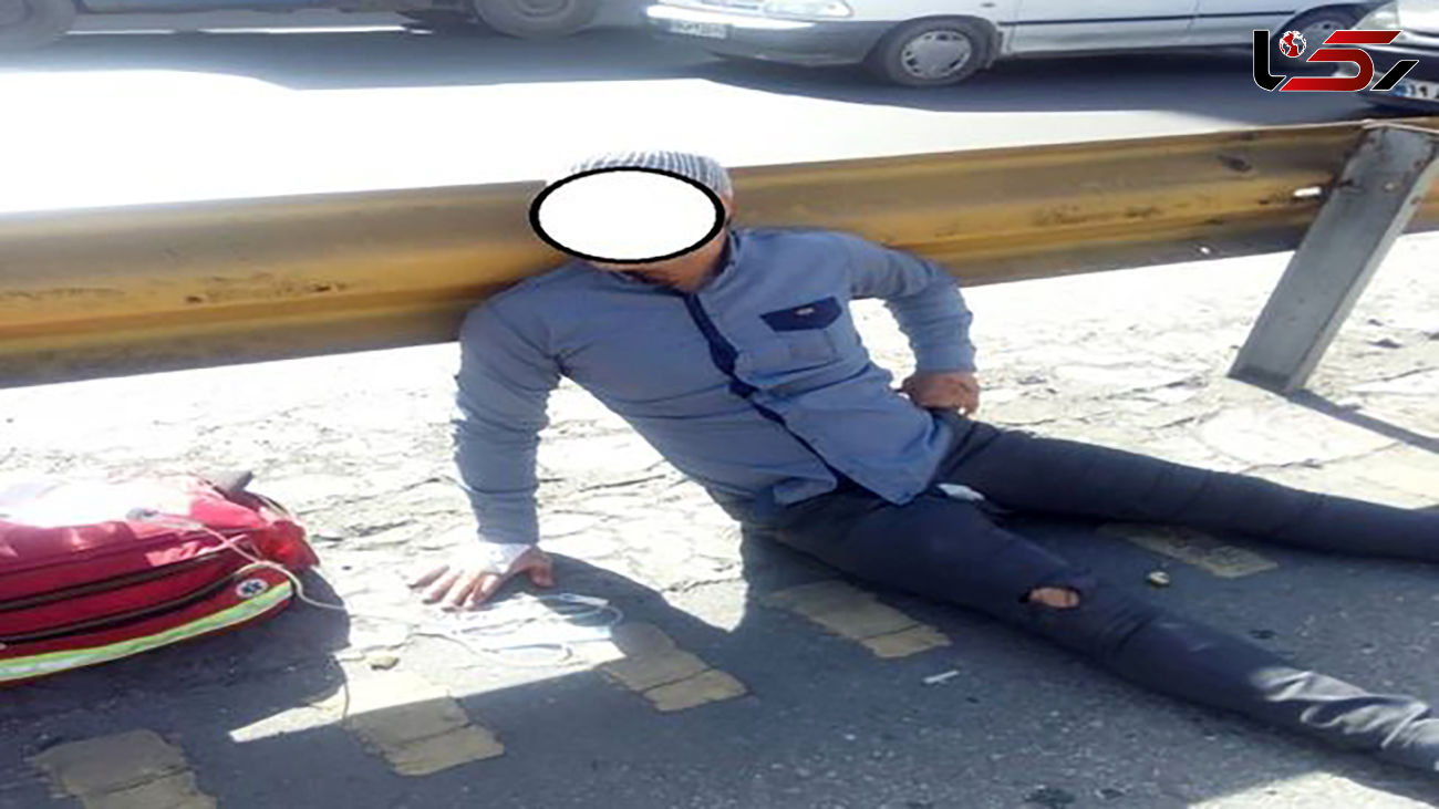  تصادف شاخ به شاخ موتور با پژو در اتوبان امام علی تهران